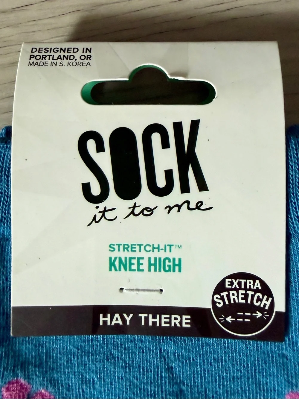 Sock It To Me Hay There Horses Wide Calf Knee High Socks Blue Unisex New Stretch